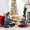Flocked Pencil Christmas Tree Slim Alpine Green Tree with 250 LED Lights, Snowy Branches & Metal Stand